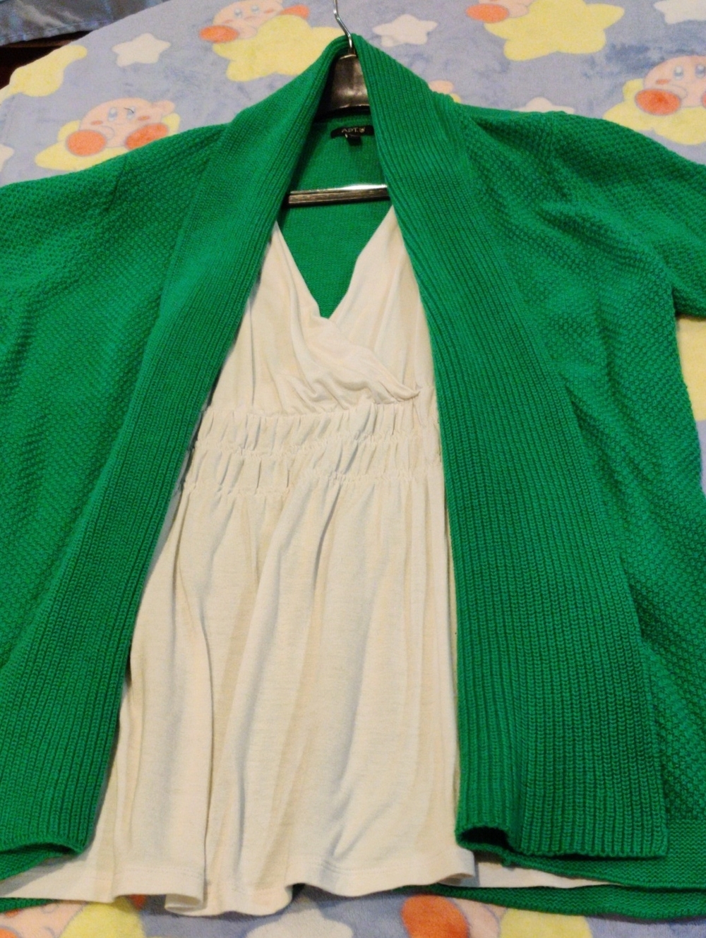 Green Open-Front Women Sweater Cardigan
